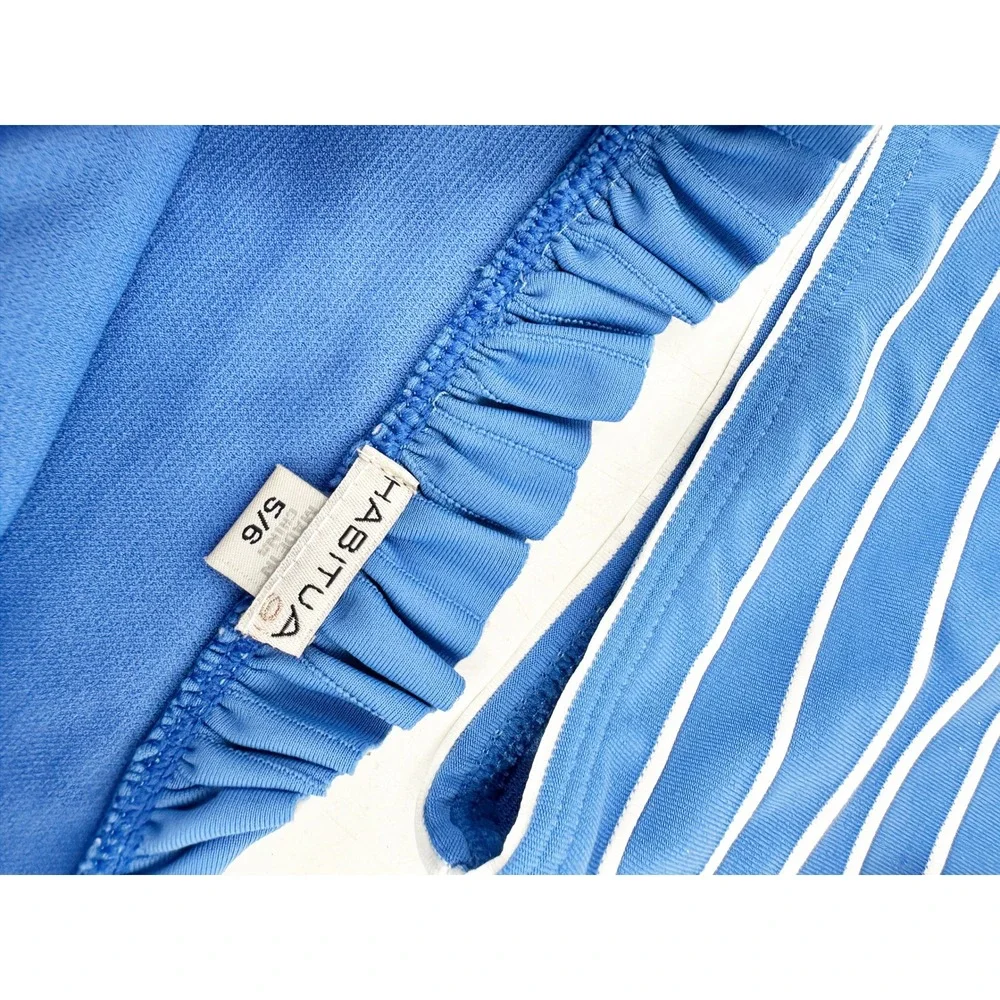 Habitual Girl Bikini Swimsuit 5/6 Blue Striped Ruffle UPF 50 Beachwear Summer